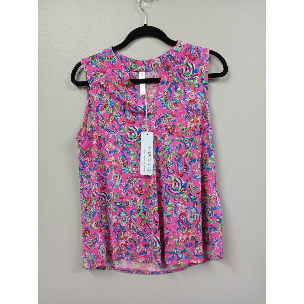 Dear Scarlett Lizzy Tank Top in Pink paisley pattern - Picture 2 of 7